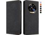 Custodia Per Realme 13 Pro /Realme 13 Pro+ 5G, Custodia Retro In Finto Cuoio Flip Con Supporto E Slot Per Schede Nero