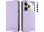 Custodia Per Realme P4 Pro, Custodia Retro In Finto Cuoio Flip Con Supporto E Slot Per Carte Purple