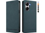 Custodia Per Xiaomi Poco X7 Pro, Custodia Retro In Finto Cuoio Flip Con Supporto E Slot Per Carte Verde