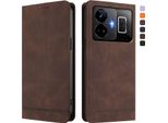 Custodia Per Realme GT3 5G, Custodia Retro In Finto Cuoio Con Supporto E Slot Per Carte Di Credito Marrone