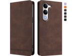 Custodia Per Vivo Y29S, Custodia Retro In Finto Cuoio Con Supporto E Slot Per Carte Di Credito Marrone