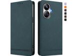Custodia Per Realme 10 Pro+, Custodia Retro In Finto Cuoio Flip Con Supporto E Slot Per Carte Verde