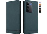 Custodia Per Realme C75 4G, Custodia Retro In Finto Cuoio Con Supporto E Slot Per Carte Di Credito Verde