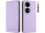 Custodia Per Huawei P50 Pro, Custodia Retro In Finto Cuoio Flip Con Supporto E Slot Per Carte Purple