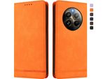 Custodia Per Realme 13 4G, Custodia Retro In Finto Cuoio Con Supporto E Slot Per Carte Di Credito Arancione
