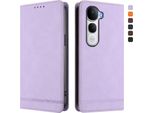 Custodia Per Vivo Y400 Pro, Custodia Retro In Finto Cuoio Flip Con Supporto E Slot Per Carte Di Credito Viola