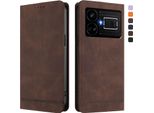 Custodia Per Realme GT5 5G, Custodia Retro In Finto Cuoio Con Supporto E Slot Per Carte Di Credito Marrone