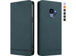 Custodia Per Samsung Galaxy S9, Custodia Retro In Finto Cuoio Con Supporto E Slot Per Carte Di Credito Verde
