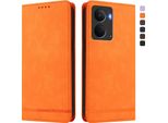 Custodia Per Realme P3, Custodia Retro In Finto Cuoio Flip Con Supporto E Slot Per Carte Di Credito Arancione