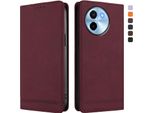 Custodia Per Vivo Y38 5G, Custodia Retro In Finto Cuoio Con Supporto E Slot Per Carte Di Credito Rosso