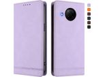 Custodia Per Xiaomi Mi 10T Lite, Retro Custodia In Finto Cuoio Flip Con Supporto E Slot Per Carte Purple