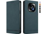 Custodia Per Realme C63 5G, Custodia Retro In Finto Cuoio Con Supporto E Slot Per Carte Verde