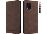 Custodia Per Xiaomi Mi 10 Lite, Custodia Retro In Finto Cuoio Con Supporto E Slot Per Carte Di Credito Marrone
