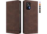 Custodia Per Realme Gt 5G/Realme Gt Neo, Custodia Retro In Finto Cuoio Flip Con Supporto E Slot Per Carte Di Credito Marrone