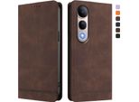 Custodia Per Vivo V50 Lite 5G/4G, Custodia Retro In Finto Cuoio Con Supporto E Slot Per Carte Di Credito Marrone