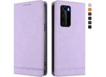 Custodia Per Huawei P40 Pro, Custodia Retro In Finto Cuoio Flip Con Supporto E Slot Per Carte Purple