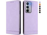 Custodia Per Realme Narzo 80X, Custodia Retro In Finto Cuoio Flip Con Supporto E Slot Per Carte Di Credito Viola