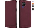 Custodia Per Huawei P40 Lite, Custodia Retro In Finto Cuoio Con Supporto E Slot Per Carte Di Credito Rosso