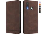 Custodia Per Vivo Y19, Custodia Retro In Finto Cuoio Con Supporto E Slot Per Carte Di Credito Marrone