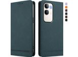 Custodia Per Vivo Y50 5G, Retro Custodia Flip In Finto Cuoio Con Supporto E Slot Per Carte Verde