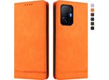 Custodia Per Xiaomi 11T / Xiaomi 11T Pro, Retro Custodia In Finto Cuoio Flip Con Supporto E Slot Per Schede Arancione