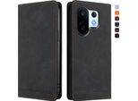Custodia Per Vivo X200 Fe, Custodia Retro In Finto Cuoio Con Supporto E Slot Per Carte Di Credito Nero