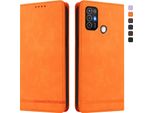 Custodia Per Zte Blade A52, Custodia Retro In Finto Cuoio Flip Con Supporto E Slot Per Schede Arancione