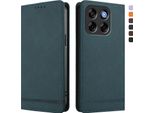 Custodia Per Zte Blade V70, Custodia Retro In Finto Cuoio Con Supporto E Slot Per Carte Verde