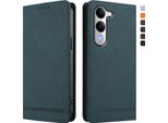 Custodia Per Vivo Y29S, Custodia Retro In Finto Cuoio Flip Con Supporto E Slot Per Carte Di Credito Verde