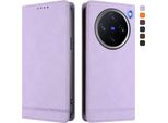 Custodia Per Vivo X200 Pro Mini, Custodia Retro In Finto Cuoio Con Supporto E Slot Per Carte Di Credito Viola