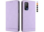 Custodia Per Xiaomi Mi 10T / Mi 10T Pro, Retro Custodia In Finto Cuoio Flip Con Supporto E Slot Per Carte Purple