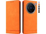 Custodia Per Vivo X200 Pro Mini, Custodia Retro In Finto Cuoio Con Supporto E Slot Per Carte Di Credito Arancione