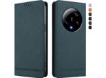 Custodia Per Xiaomi 13 Ultra, Custodia Retro In Finto Cuoio Flip Con Supporto E Slot Per Carte Verde