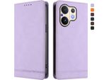 Custodia Per Vivo V60 5G, Custodia Retro In Finto Cuoio Flip Con Supporto E Slot Per Carte Purple