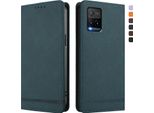 Custodia Per Vivo Y33S 4G, Retro Custodia In Finto Cuoio Flip Con Supporto E Slot Per Carte Verde