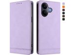 Custodia Per Vivo V60 Lite 5G, Retro Custodia Flip In Finto Cuoio Con Supporto E Slot Per Carte Purple