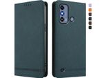 Custodia Per Zte Blade A53, Custodia Retro In Finto Cuoio Con Supporto E Slot Per Carte Verde