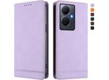 Custodia Per Vivo Y78 Plus, Custodia Retro In Finto Cuoio Flip Con Supporto E Slot Per Carte Di Credito Viola