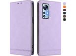Custodia Per Xiaomi 12 /Xiaomi 12X /Xiaomi 12S, Retro Custodia Flip In Finto Cuoio Con Supporto E Slot Per Carte Purple