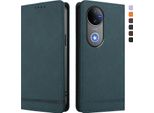 Custodia Per Vivo V50 5G, Custodia Retro In Finto Cuoio Con Supporto E Slot Per Carte Verde