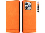Custodia Per Ulefone Note 18 Pro / Note 18 Ultra, Flip Case In Finto Cuoio Retrò Con Supporto E Slot Per Schede Arancione
