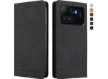 Custodia Per Xiaomi Mi 11 Ultra, Retro Custodia In Finto Cuoio Flip Con Supporto E Slot Per Schede Nero