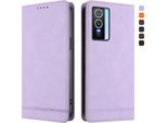 Custodia Per Vivo Y76 5G, Custodia Retro In Finto Cuoio Flip Con Supporto E Slot Per Carte Purple
