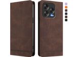 Custodia Per Zte Blade V70 Vita/Blade V70 Design, Retro Custodia Flip In Finto Cuoio Con Supporto E Slot Per Carte Di Credito Marrone