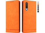 Custodia Per Xiaomi Mi Cc9E / Mi A3, Custodia Retro In Finto Cuoio Flip Con Supporto E Slot Per Schede Arancione