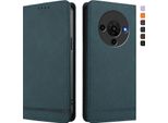 Custodia Per Zte Blade A76 5G, Custodia Retro In Finto Cuoio Con Supporto E Slot Per Schede Verde