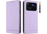 Custodia Per Xiaomi Mi 11 Ultra, Custodia Retro In Finto Cuoio Con Supporto E Slot Per Carte Purple