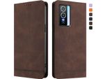 Custodia Per Vivo Y76 5G, Custodia Retro In Finto Cuoio Con Supporto E Slot Per Carte Di Credito Marrone