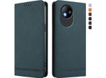 Custodia Per Zte Blade A35 Lite, Custodia Retro In Finto Cuoio Flip Con Supporto E Slot Per Carte Verde