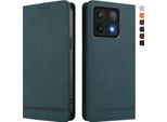Custodia Per Xiaomi 14T, Custodia Retro In Finto Cuoio Con Supporto E Slot Per Carte Verde